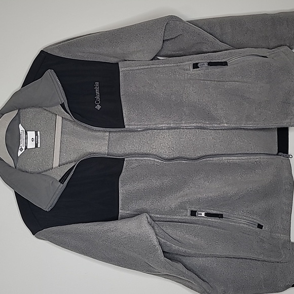 Columbia Men's size Mediun gray and black fleece zip up Bugabointerchange jacket - Picture 6 of 10